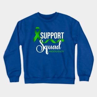 Support Squad Mental Health Awareness Lime Green Ribbon Crewneck Sweatshirt